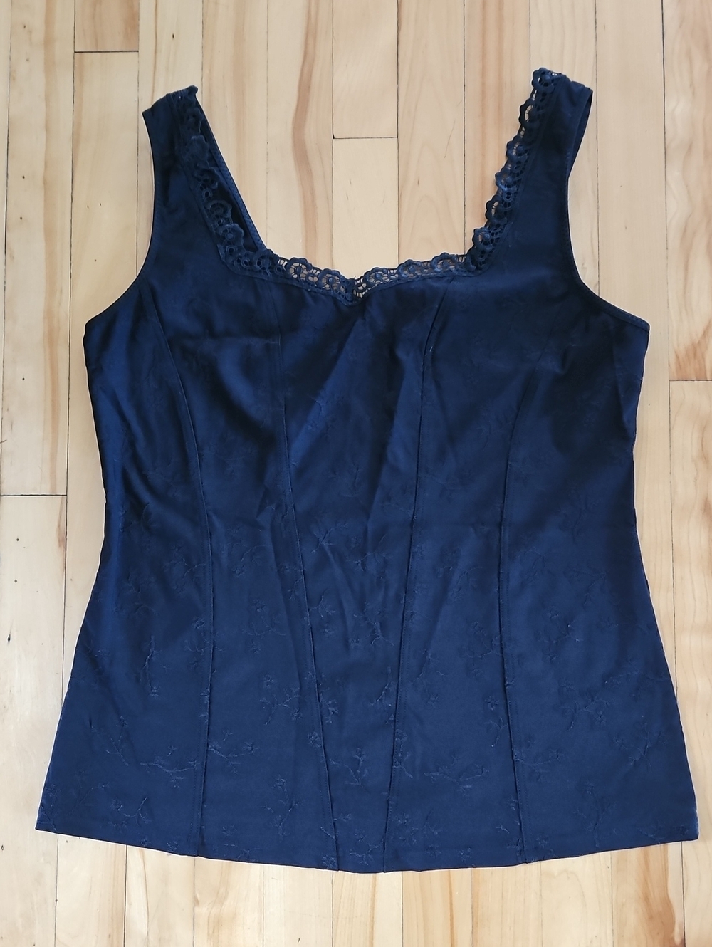 Vintage Black Goth Camisole With Flower Print